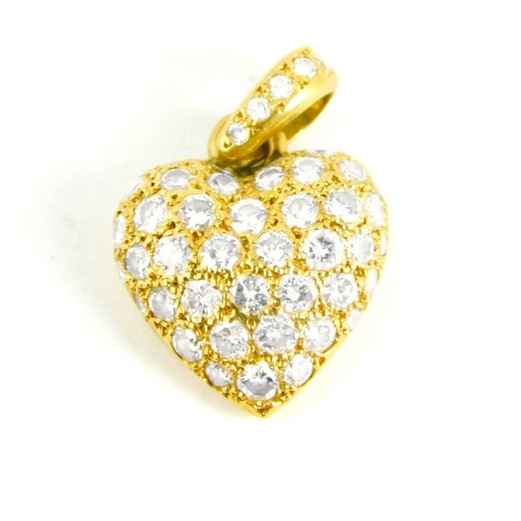 **SOLD** CARTIER 18K VVS E Diamond Heart Pendant - Picture 2 of 4